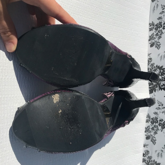 Purple Peep Toe Heels - Picture 5 of 7